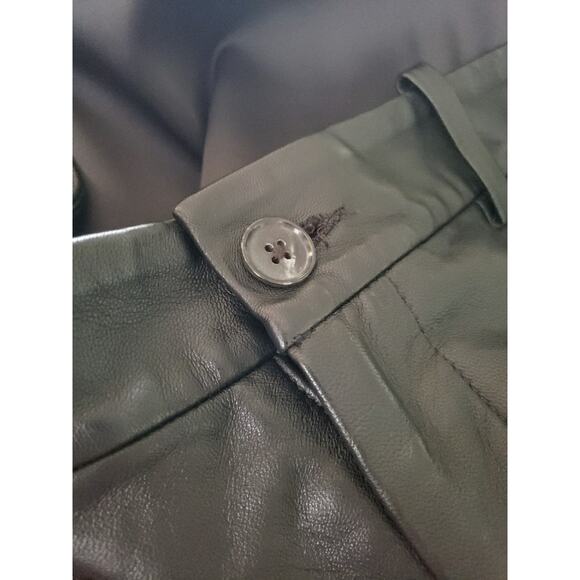 Nili Lotan Black Lambskin Leather Cropped French Military Jogger Pants SZ 8 (G - Picture 9 of 10